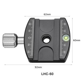 Leofoto LHC-60 Screw Knob Quick Release Clamp Base (60mm )