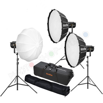 Godox 3x UL150II Daylight Silent Dual Power Three LED Video Light Kit