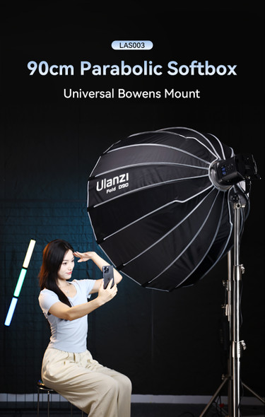 Ulanzi D90 L055 90cm Fold Deep Parabolic Softbox with Grid (Bowens Mount) 