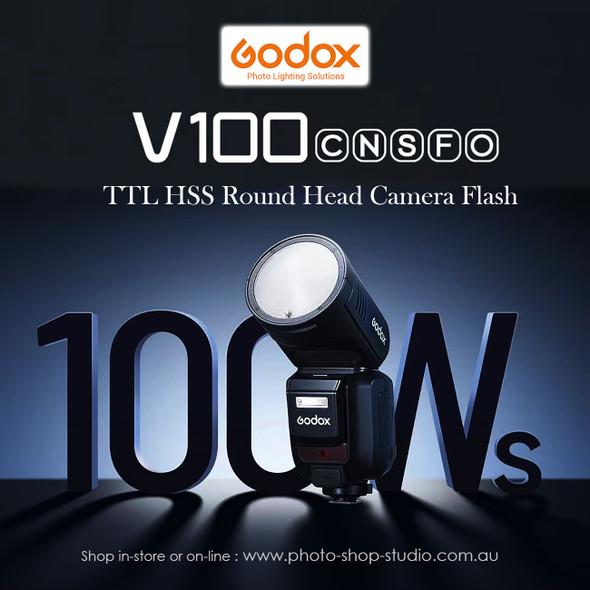 Godox V100 N 100Ws HSS TTL Li-ion Round Head Speedlight Flash for Nikon