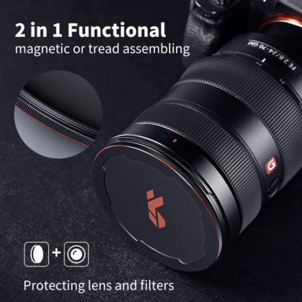 K&F Concept KF04.074 82mm 2-in-1 Magnetic Thread Metal Lens Cap