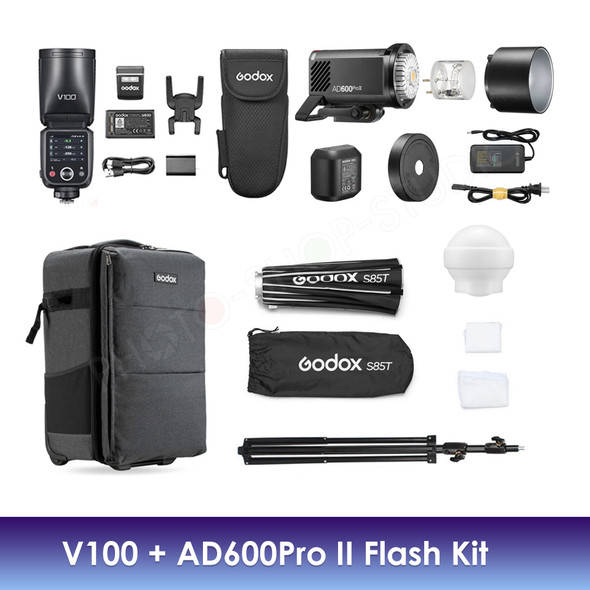 Godox V100 + AD600ProII Two Portable Flash Kit 