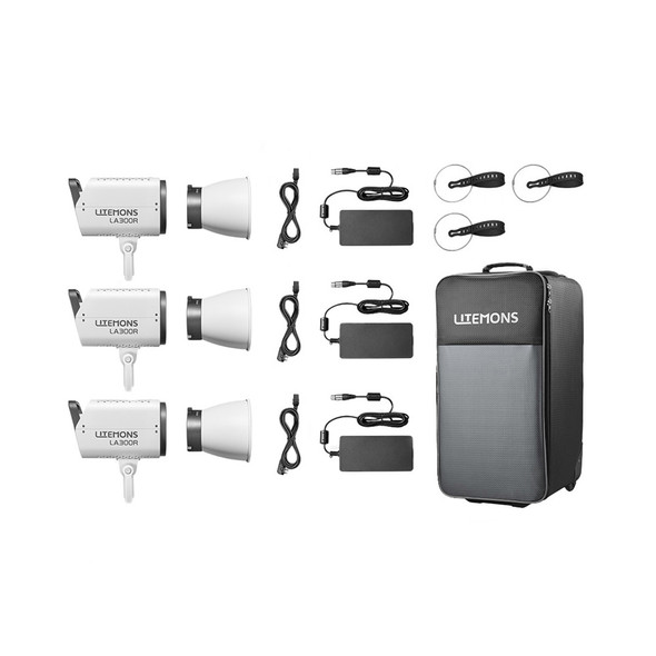 Godox Litemons LA300RK3 330W RGB Dual Power LED Light (3-Light Kit)