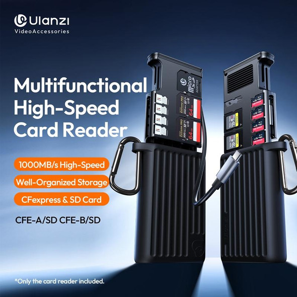 Ulanzi  MCR-02 X056 CFE-B/SD  CFexpress Type-B Multifunctional 1000MB/s High-Speed Card Reader with Type-C Cable