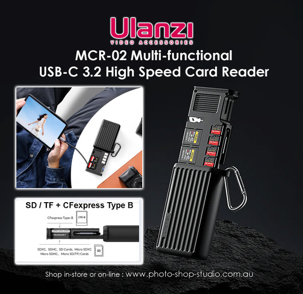 Ulanzi  MCR-02 X056 CFE-B/SD  CFexpress Type-B Multifunctional 1000MB/s High-Speed Card Reader with Type-C Cable