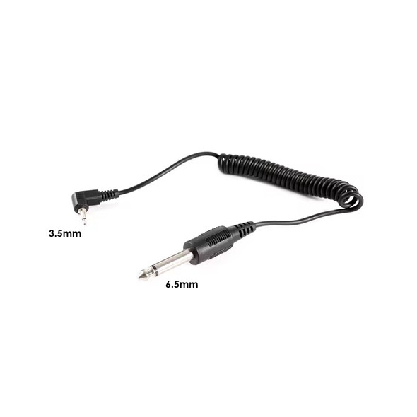 Fotolux 3.5mm Male to Studio Flash 6.5mm Male Jack Coiled Cable (20cm)