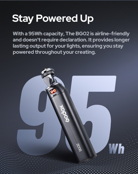 Godox BG02 14.4V 6600mAh 95.04Wh Battery Grip Handle for LED lights