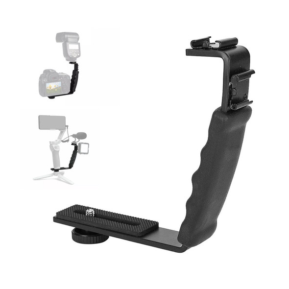 Fotolux LB-2HS Dual Hot Shoe L Bracket Camera Flash Air Bracket 