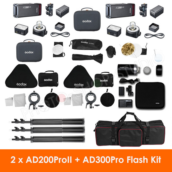 Godox 2x AD200ProII + AD300Pro Three Lighting Kit 