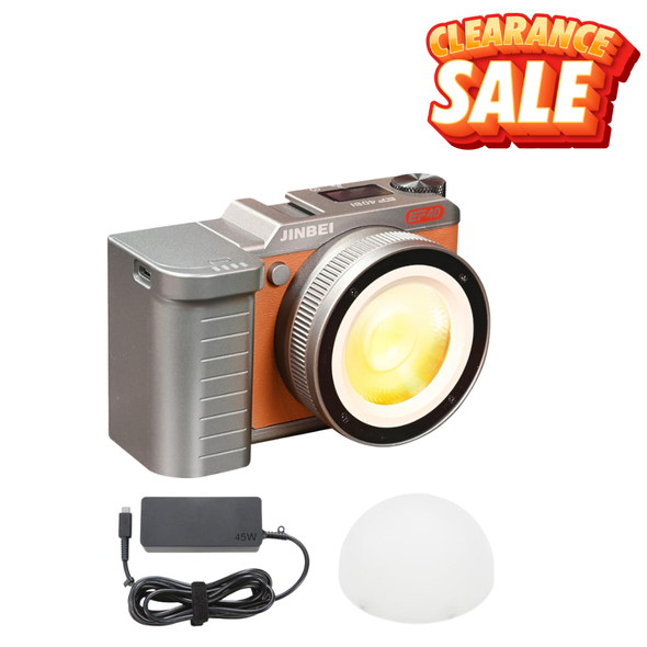 Jinbei EF40Bi 40W Bi-Color Portable Retro LED COB Video Light with Zoom Lens & AC Power Adapter 