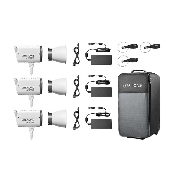 Godox Litemons LA300Bi-3K 330W Bi-Color Dual Power LED Light (3-Light Kit)