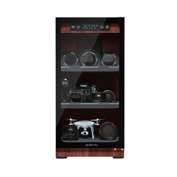 Eirmai MRD-55PROW 50L Small Auto-Dehumidifier Digital Dry Cabinet (Dark Wood Grain) 