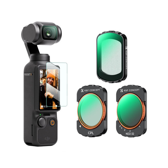  K&F Concept SKU.2148  Magnetic CPL + Black Mist 1/4 + Variable ND2-32(1 to 5 stops) Filter Set for DJI Osmo Pocket 3