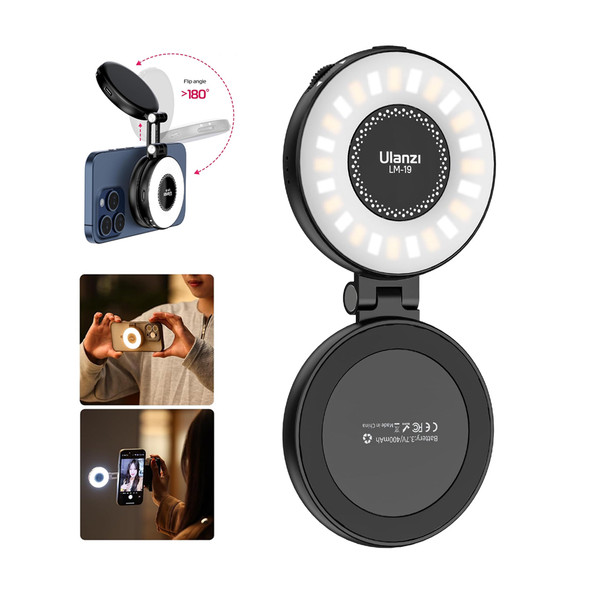 Ulanzi LM19 L049GBB1 MagSafe Bi-Color Magnetic LED Selfie Ring Light (2500K-8500K) for iPhone/Selfies/Livestreaming 