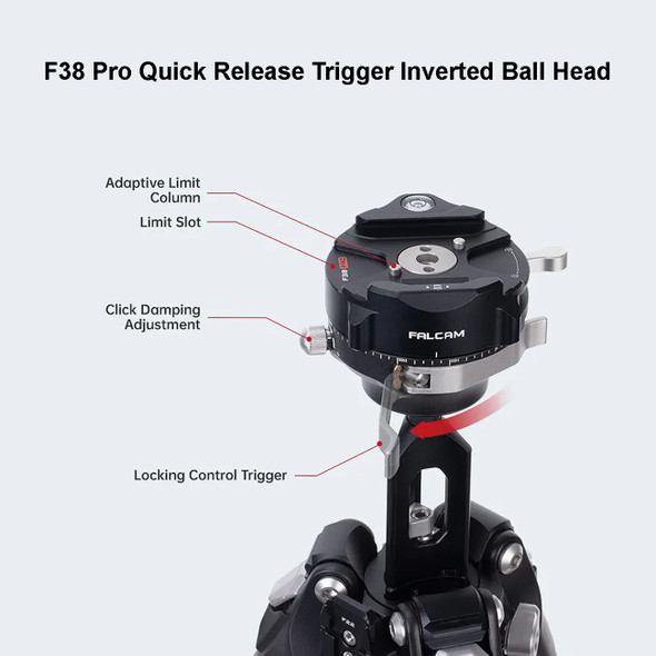 Ulanzi T00A4301 R141K-320P Falcam TreeRoot Quick Lock Travel Tripod with Quick Release Center Column and F38 Pro Quick Lock Ball Head