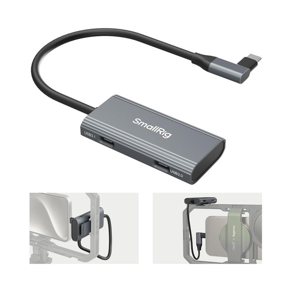 SmallRig 4598 4-in-1 USB-C Hub PD 100W / USB-C 3.1 / USB-C 2.0 with Cold Shoe Mount