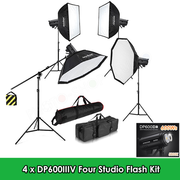 Godox 4x DP600IIIV 600Ws Four Studio Flash Kit