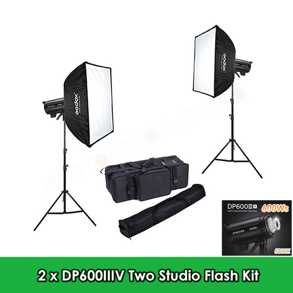 Godox 2x DP600IIIV 600Ws Two Studio Flash Kit