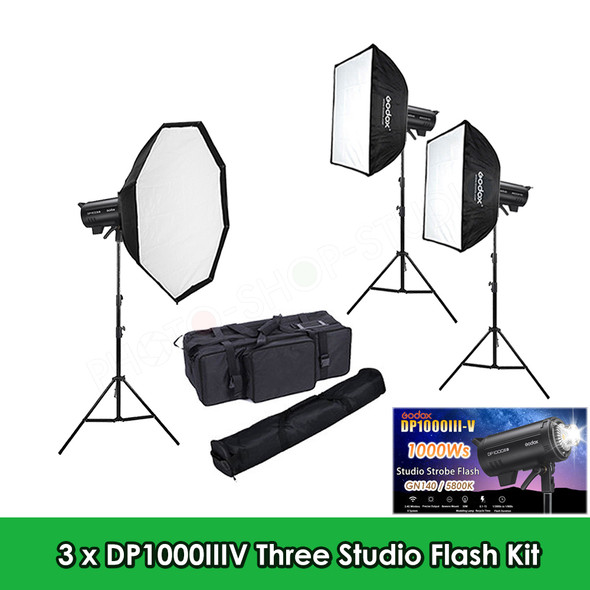 Godox 3x DP1000IIIV 1000Ws Three Studio Flash Kit