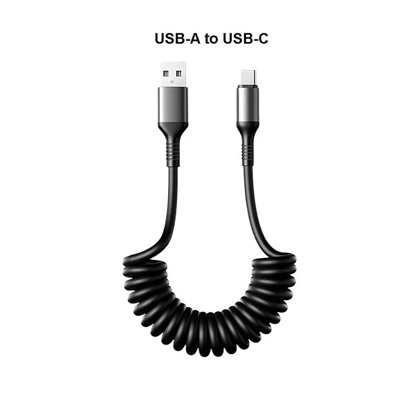 Fotolux USB-A to USB-C PD 100W 6A Fast Charging Colied Cable 