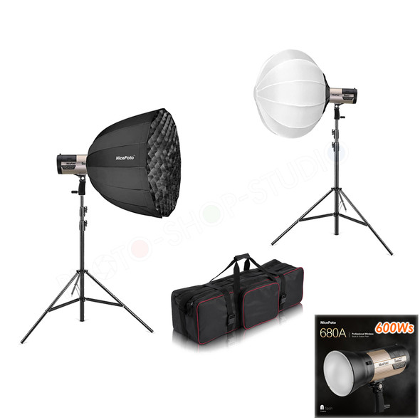 Nicefoto 2x 680A 600Ws N-Flash Two Portable Flash Kit