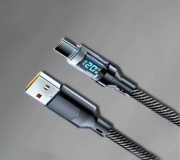 Fotolux USB-A to USB-C  PD 120W Fast Charging Data Cable with Display (1.5m)