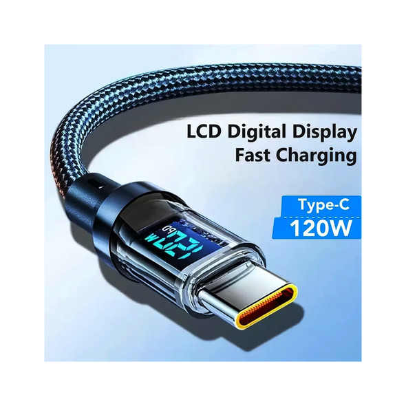 Fotolux USB-A to USB-C  PD 120W Fast Charging Data Cable with Display (1.5m)