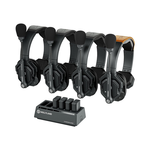 Hollyland Solidcom SE Global 4S  4-Person Full-Duplex Single-Ear Noise-Canceling Headset Intercom System (2.4 GHz)