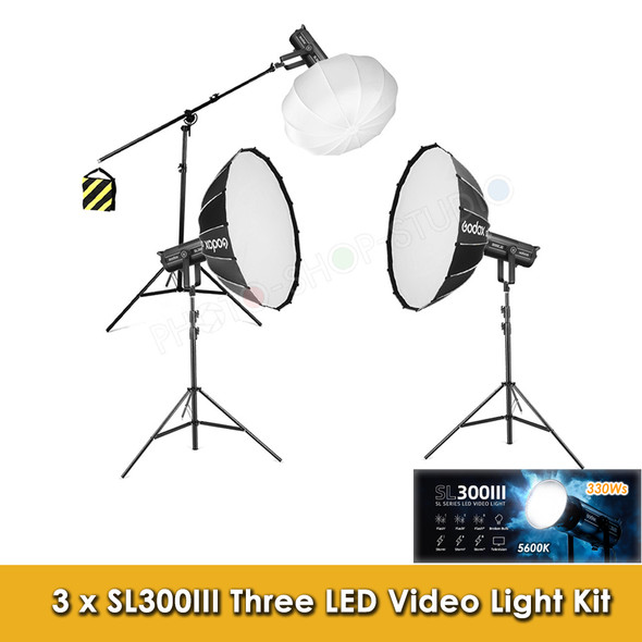 Godox 3x SL300III 330W AC Power LED Video Three Lighting Kit