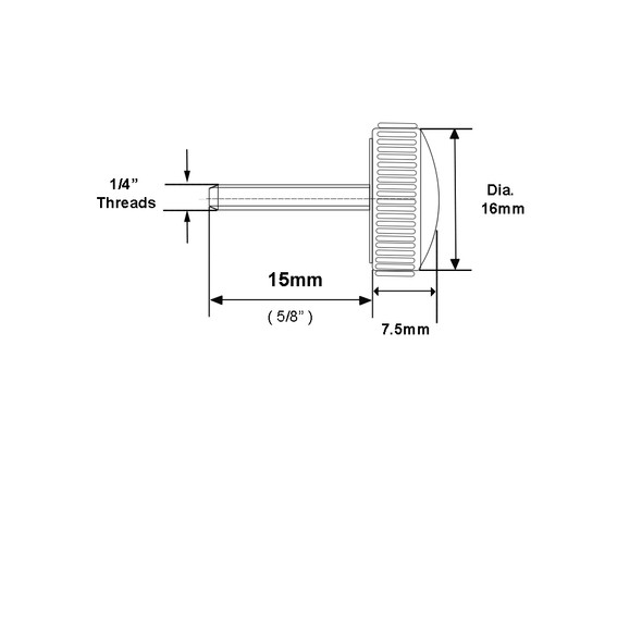 Fotolux 1/4" x 15mm Replacement Round Head Locking Screw  (2 pcs )