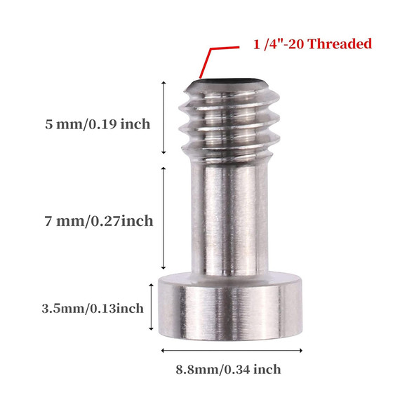 Fotolux TS14155 1/4" Stainless Steel Hexagon Socket Screw (8.8mm Dia x 15.5mm Long) 