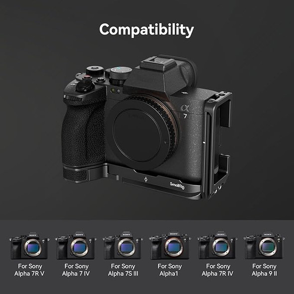 SmallRig 3660B L Bracket L-Shape Mount Plate for Sony A7R V , A7 IV ,  A7S III ,  A1 ,  A7R IV,  A9 II