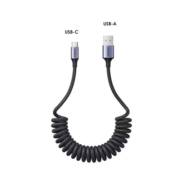 Ugreen L505 USB-A to USB-C 3A Fast Charging Colied Cable (1.2m) 