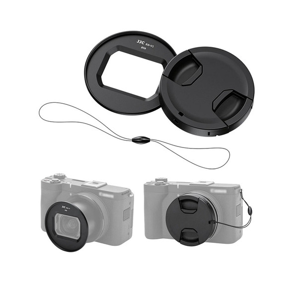 JJC RN-V1 Filter Adapter Ring & Lens Cap Kit for Canon PowerShot V1 