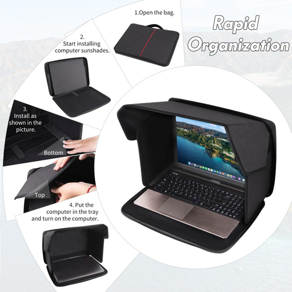 Fotolux LTS-16  16" Laptop / iPad Sunshade Foldable Privacy Cover Bag 