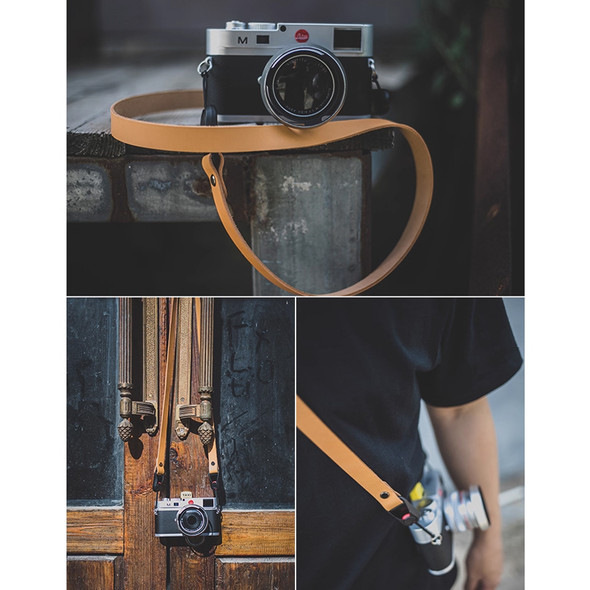 FLUXO FX-1-LW  Handmade Leather PD Quick Release Camera Shoulder Strap (Light Wood) 