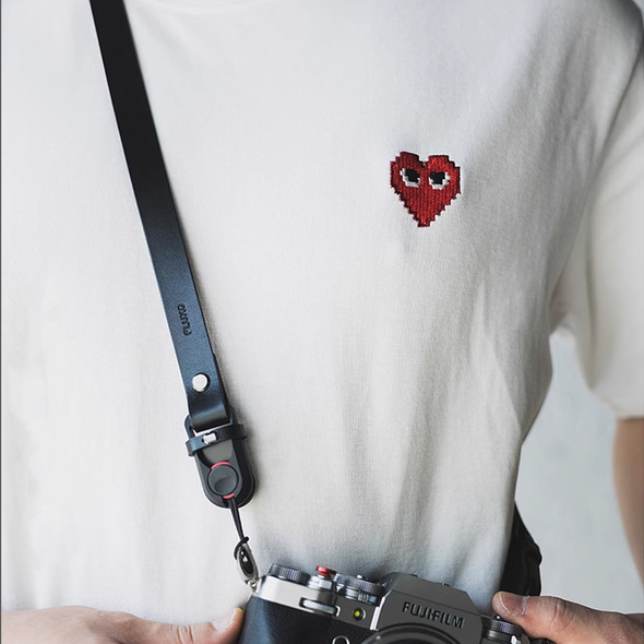 FLUXO FX-2-WBK Handmade Waxed Leather PD Quick Release Camera Shoulder Strap (Black) 