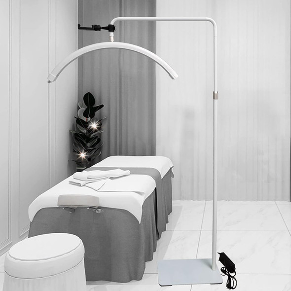 Fotolux ML28-WT 28" 48W Bi-color LED Beauty Half Moon Light Floor Stand - White (3000K-6000K)
