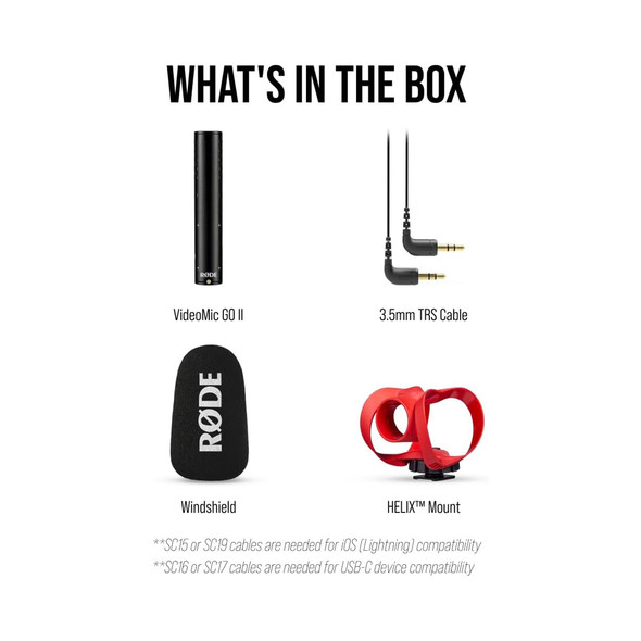 Rode VMGOII-H VideoMic GO II USB-C Lightweight Directional On-camera Shotgun Microphone