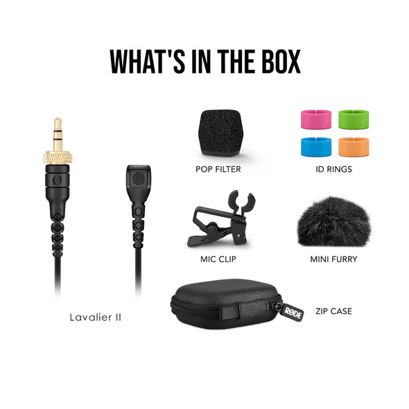  Rode Lavalier II Premium Lapel Ultra-Low-Profile Lavalier Microphone with Flat Cable