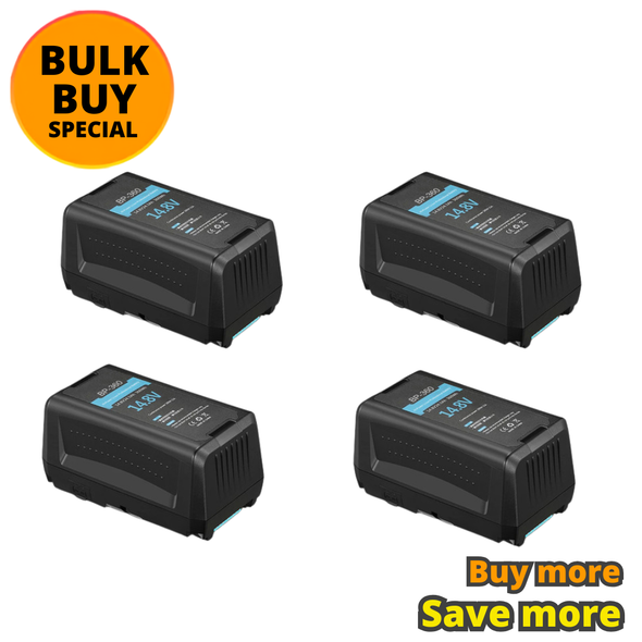 4 x Fotolux BP-360 14.8V 360Wh 24300mAh Extra Large V-Mount V-Lock Battery