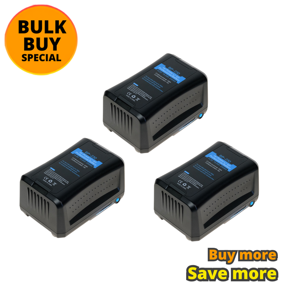 3 x Fotolux BP-230 14.8V 230Wh 15500mAh V-Mount V-Lock Battery