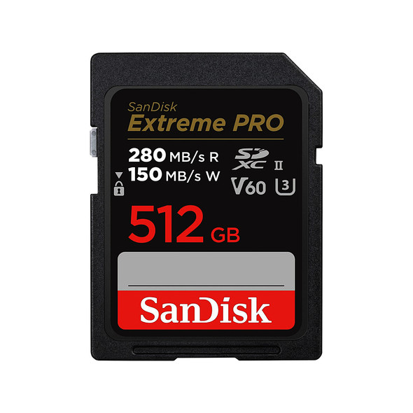 SanDisk Extreme PRO 512GB 280MB/s V60 4K/6K SDXC Memory Card