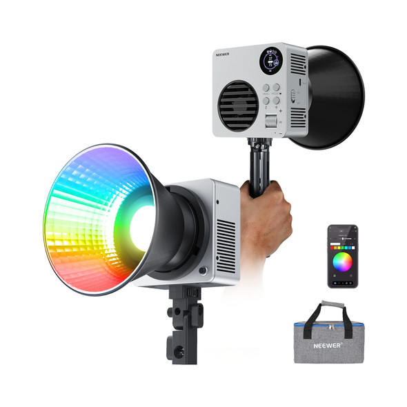 NEEWER HB80C 10105159 80W RGB Mini COB Portable LED Video Light 2500K-7500K (Bowens Mount) - Basic Kit