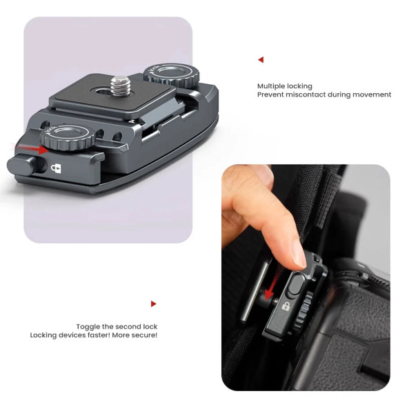 Leaplight LYI1 Quick Release Camera Backpack Strap Clamp System - Grey ( Strap wide ≤ 8cm)  