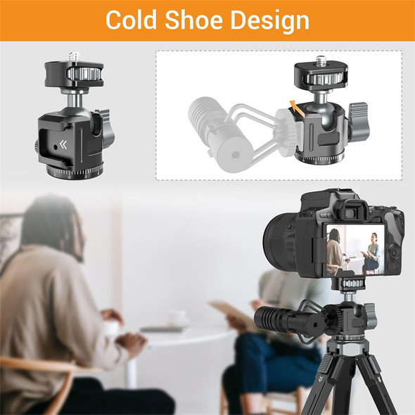 Leaplight LYD1 Mini Ball Head with Cold Shoe Mount & 1/4" Thread 