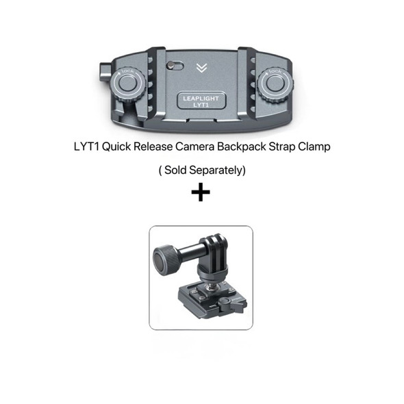 Leaplight LY13 Action Camera Mount with 38mm Arca Swiss Quick Release Base for GoPro -  Grey 