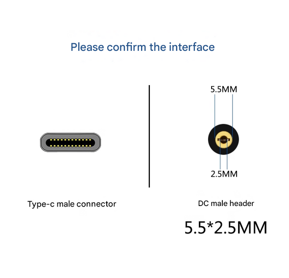  Fotolux DC5525 DC to USB-C PD 65W Power Cable (3m) 