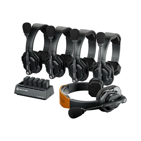 Hollyland Solidcom SE Global 5S  5-Person Full-Duplex Single-Ear Noise-Canceling Headset Intercom System (2.4 GHz)