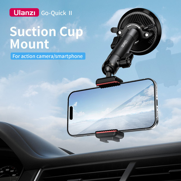 Ulanzi ZJ01 T086 Go-Quick II Extendable Magnetic Suction Cup Mount for Action Camera / Smartphone 